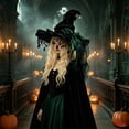 thumbnail image 6 of Dalxymotic Halloween Witch Hat, 18.1 Inch Bow Accent Hat, Halloween Decorations Indoor Outdoor, Fall Decor Spooky Season Hat, Witch Hat Gift for Women, Halloween Party, Home, Mantel, 6 of 6