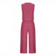 thumbnail image 4 of Puntoco Pantalones cortos sin mangas de algodón y lino con cuello redondo para mujer, pantalones de pierna ensanchados, conjunto de pantalones largos Puntoco Puntoco-3463, 4 of 6