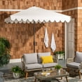 thumbnail image 3 of Safavieh  Outdoor Living Venice 7.5 Ft Square Crank Umbrella, Base Not Included White/Black, 3 of 6