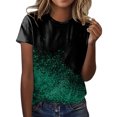 thumbnail image 1 of Gibobby Playera de Manga Corta Casual Suave Camiseta manga corta con cuello redondo y estampado moda informal para mujer(Verde,CH), 1 of 4