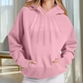 thumbnail image 5 of Crunowin Oversized Hoodie for Women, 2025 Fall Winter Long Sleeve Hooded Sweatshirts with Pockets Pink M, 5 of 8