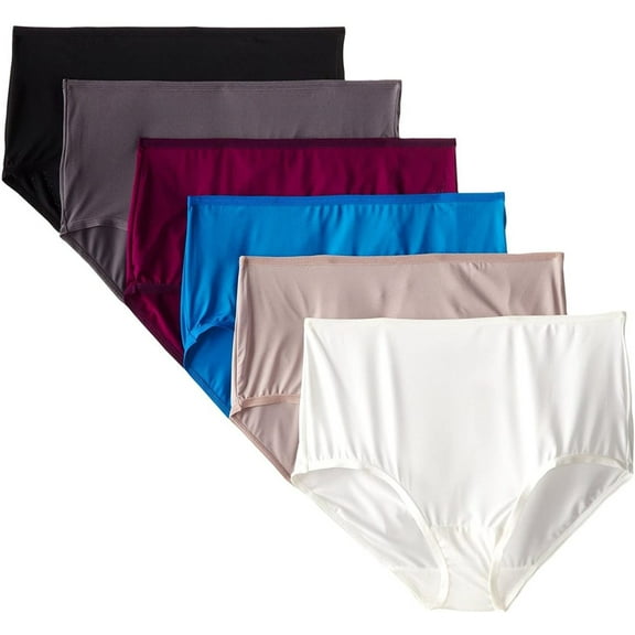 Fruit Of The Loom Womens Microfiber Brief Panties - 6 Pack 6DMFBF1 8 Assorted