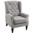 thumbnail image 3 of HOMCOM Button-Tufted Accent Chair with High Wingback, Rounded Cushioned Armrests and Thick Padded Seat, Grey, 3 of 10