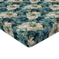 thumbnail image 4 of Ambesonne Botanical Garden Fitted Sheet, Cold Tones Floral, Queen Size, Slate Blue and Dark Teal, 4 of 5