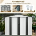 thumbnail image 2 of LZBEITEM 8'x6' Outdoor Metal Storage Garden Shed with Hinged Door Lockable for Garden Tools Backyard，White, 2 of 9