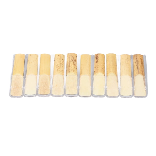 Tenor Saxophone Reeds, 2.5 Strength Sax Reeds Replacement 10PCS Unfiled Design Independent Clips for Beginner for Concerts