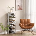 thumbnail image 2 of Giantex 7-Tier Wood Shoe Rack, Free Standing Vertical Shoe Racks w/Shelves of Different Heights, Rack Organizer, White, 2 of 10