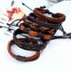 thumbnail image 4 of Pulsera joya Pulsera trenzada de cuero tejida a mano - Pulseras vintage de varias capas, 4 of 5