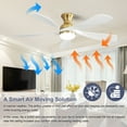 thumbnail image 3 of 52 Inch Contemporary Ceiling Fan with 5 Solid Wood Blades, 6 Speed Remote Control, Dimmable LED Light, Reversible DC Motor, and Smart App Integration for Indoor and Outdoor Spaces, 3 of 9