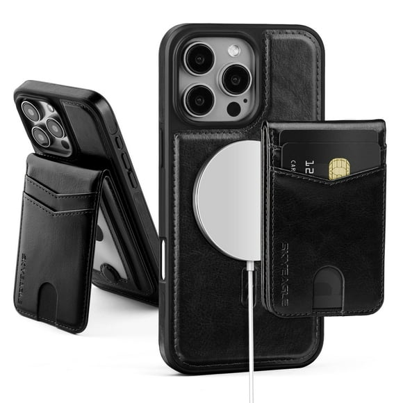 Funda tipo cartera SkyEagle Magsafe 2 en 1 para iPhone 16 Pro Max, color negro