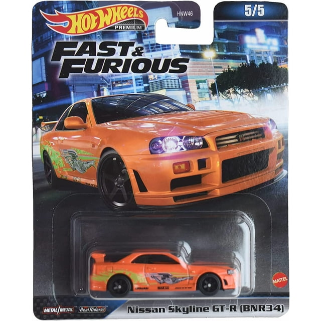 Coche de juguete Hot Wheels Nissan Skyline GT R Fast & Furious Orange