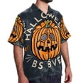 thumbnail image 2 of Halloween Font Men's Short Sleeve Poplin Shirt, Casual Printed Button Down, Summer Beach Hawaiian Shirts, Unisex, 2 of 6