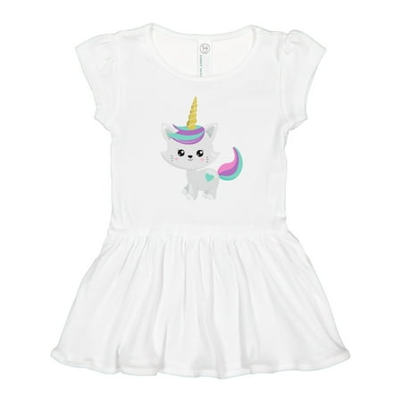 

Inktastic Unicorn Cat Cute Cat Gray Cat Little Cat Kitty Gift Toddler Girl Dress