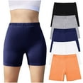 thumbnail image 6 of ShomPort Girls 5-Pack Bike Shorts Elastic Waisted Yoga Dance Athletic Cotton Short Tights Under Dress Shorts, 6 of 9