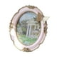 thumbnail image 1 of Marco de fotos vintage ovalado, soporte para tarjetas con gancho, escritorio, decoración de flores y mariposas Rosa, 1 of 9
