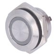 thumbnail image 3 of 5Pcs Interrupteur à Bouton-Poussoir Momentané en Métal Réinitialisation Automatique Ultra Mince Imperméable à l'Eau avec LED 16mm, 3 of 8