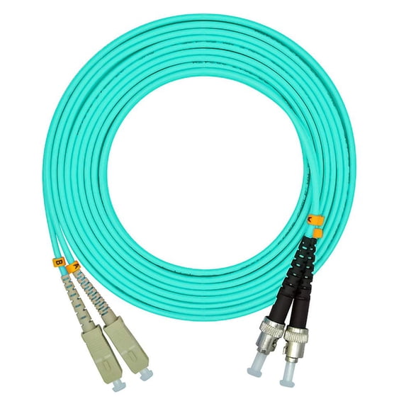 Jeirdus OM4 200Meters SC to ST Duplex 10Gb Fiber Optic Cable Jumper Optical Patch Cord 50/125 Multimode SC-ST