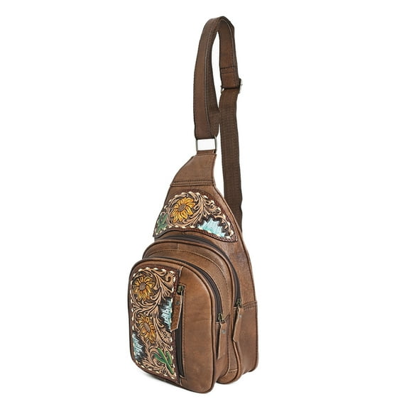 AD ADBG1153 American Darling Sling Hand Tooled Genuine Leather women bag western handbag purse