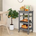 thumbnail image 4 of Costway Compact Kitchen Island Cart Rolling Service Trolley with Stainless Steel Top Basket, 4 of 10