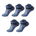thumbnail image 2 of Gsakboxl Ankle Socks 5 Pairs Unisex Contrast Color Spliced Low Cut Sport Socks with Heel Tab Breathable Sweat Wicking Shock Absorbent Ankle Socks for Running Basketball Daily, 2 of 5