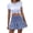 Blue, variant on Boho Floral High Waist Drawstring Skorts for Women - Summer Ruffle Flowy Skirts Black L