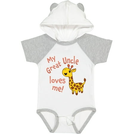 

Inktastic My Great Uncle Loves Me- Cute Giraffe Gift Baby Boy or Baby Girl Bodysuit