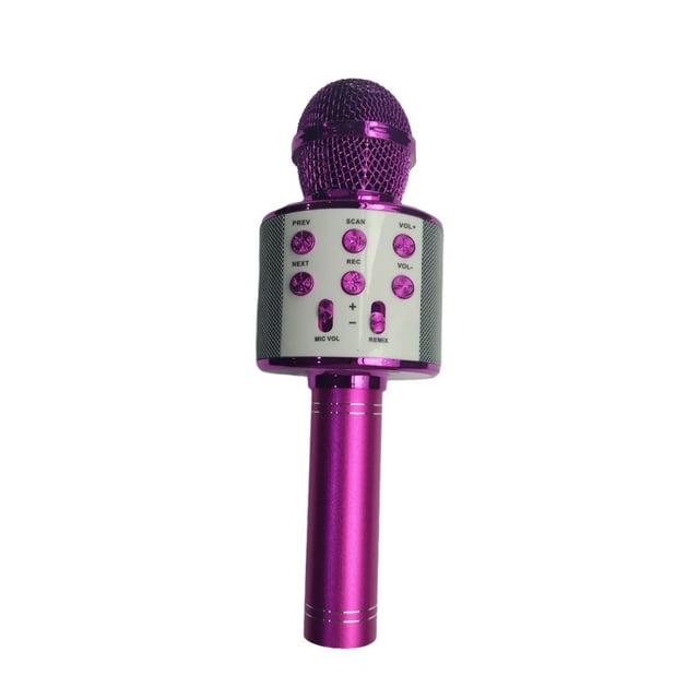 Baohd Microphone de Karaoké Portable Compatible Bluetooth Micro à Main USB Fournitures de Chant à Domicile Électronique Rose