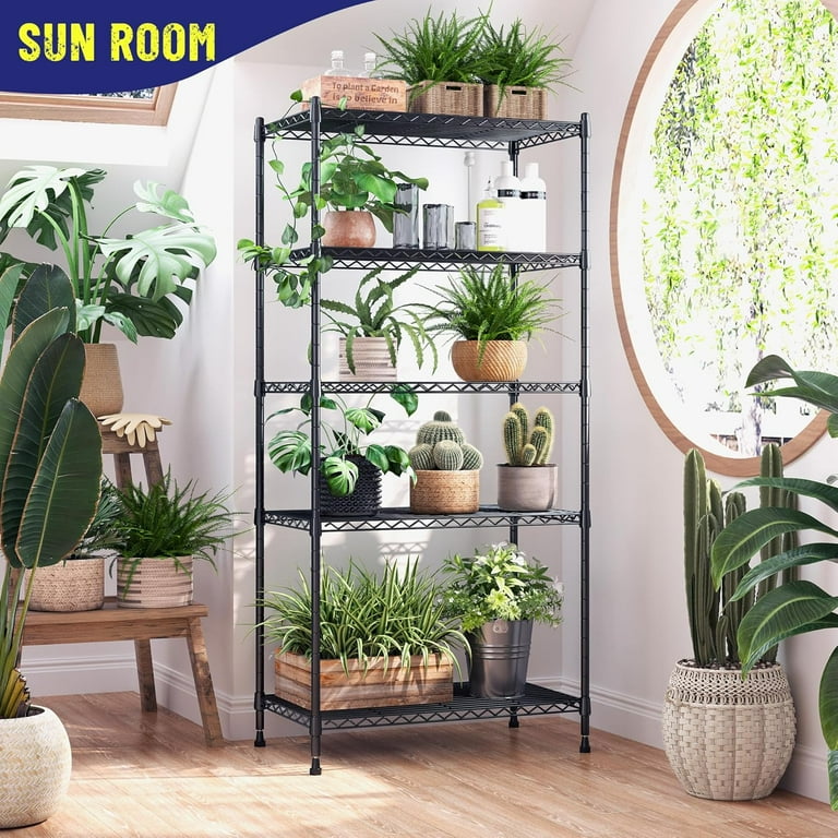 2-Pack 5-Tier Adjustable Metal Wire Shelving Units - 60"H X 22.4"W X 13.8"D, 1010lb Capacity Each