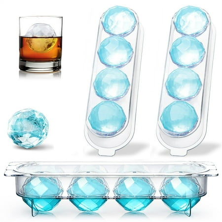 Kootek Large Ice Cube Trays for Cocktails 4 Pack - Silicone Ice Cube Mold for Whiskey Easy Release Reusable Molds with Removable Lids for Making 24
