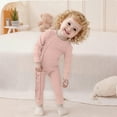 thumbnail image 6 of MEZZALL Baby Girls Jumpsuits O-Neck Onesie Bodysuits Long Sleeve Romper Sleepwear Stretchy Ribbed Toddler 0-24 Months Daily Party One-Pieces Lovely Child Dailywear, 6 of 8
