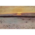 thumbnail image 3 of Jozef Chelmonski 14x11 Black Modern Framed Museum Art Print Titled - Sunset in Winter (1901), 3 of 5
