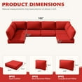 thumbnail image 5 of Snubbull 6-Seat Sectional Outdoor Patio Replacement Cushions Set, 25.5" x 25.5", 5" Foam High-Density, 14-Piece Water-Resistant Outdoor Cushion for Patio Conversation Sets, Liner&Cover, Red, 5 of 6