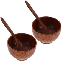 HEMOTON Brown Wooden Bowl for Storage Use with Stable Thick Bottom and SpaceSaving Design 7.8 inches