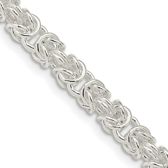 Auriga Fine Jewelry 925 Sterling Silver 4.75 mm Rounded Byzantine Chain Necklace for Women 18"