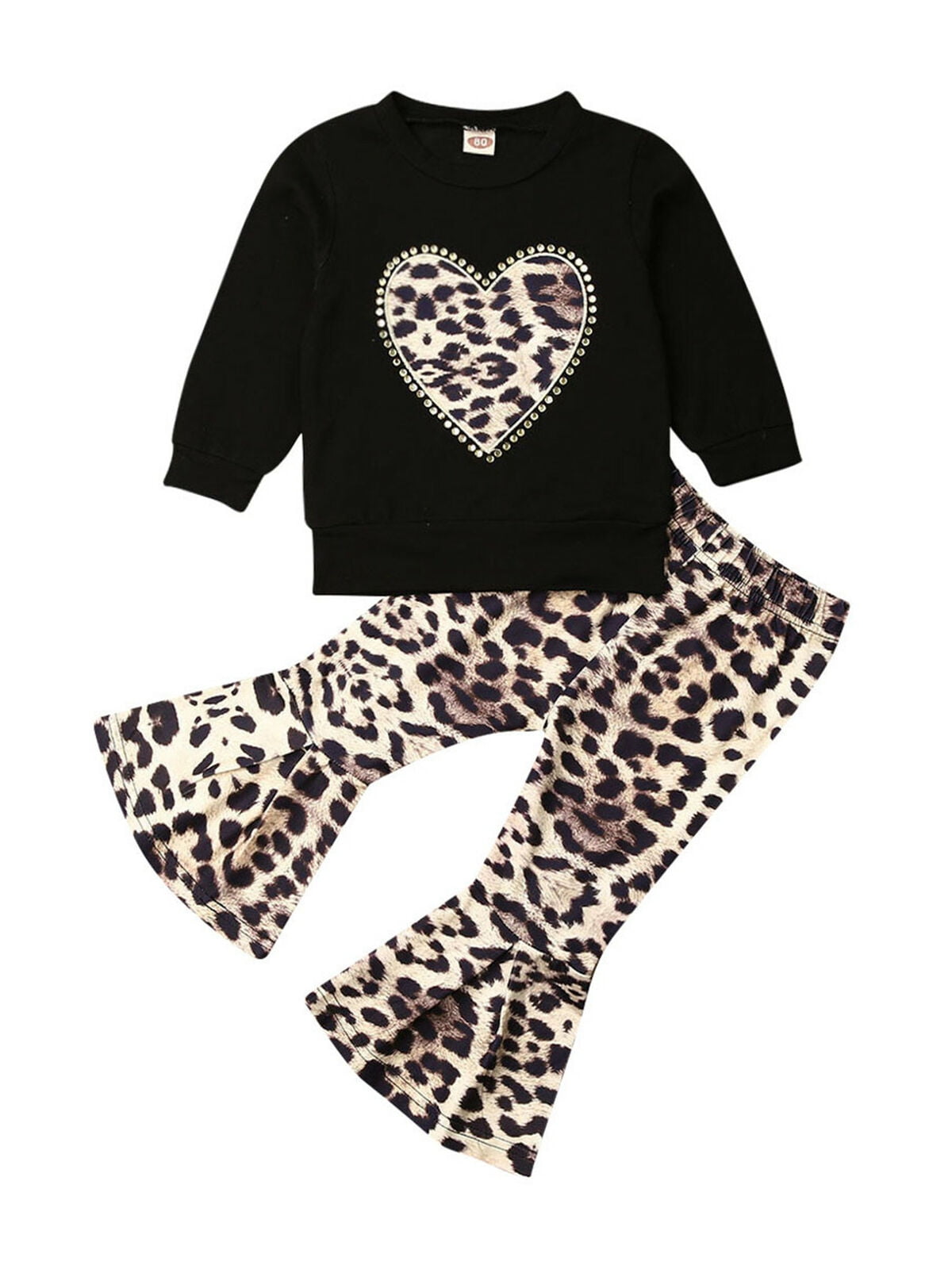 Aunavey - Toddler Baby Girl Leopard Clothes Fashion Tops T-shirt ...