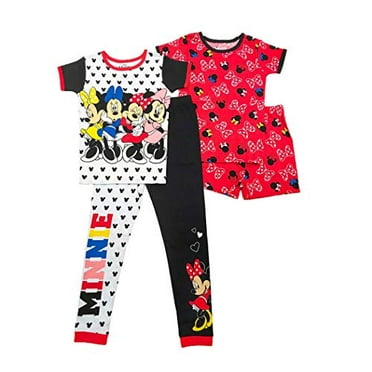 Minnie Poses Girl's 4-Piece Pajama Pants and Short Set, Size 4