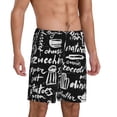 thumbnail image 2 of Easygdp Pasta Bacon Men's Short Pajama Pants, Sleep Shorts, Household Pants, Casual Pants with Pockets - Small, 2 of 9