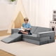 thumbnail image 2 of Juego de 12 Piezas de Módulos de Juego Infantil con Cubo de Pelotas y Pendiente de Escalada, Juego de Cojines para Niños, Color Gris, 2 of 7