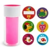 Munchkin Miracle 360° Insulated Sticker Cup, 9 Ounce, Pink