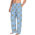 thumbnail image 2 of Uemuo Corgi Dog Pattern Men's Wide Leg Palazzo Lounge Pants with Pockets Light Weight Loose Comfy Casual Pajama Pants-X-Large, 2 of 9