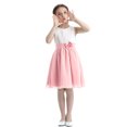 thumbnail image 4 of Kvysinly Robe Princesse Sans Manches à Fleurs 3D pour Filles Enfants, Chiffon, Robe de Bal de Mariage, Robes de Demoiselle d'Honneur, Blanc&Rose 12, 4 of 8
