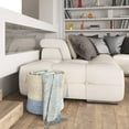thumbnail image 3 of LR Home Woven Round Jute 19" Storage Basket with Handles, Blue/White Stripe, 3 of 8