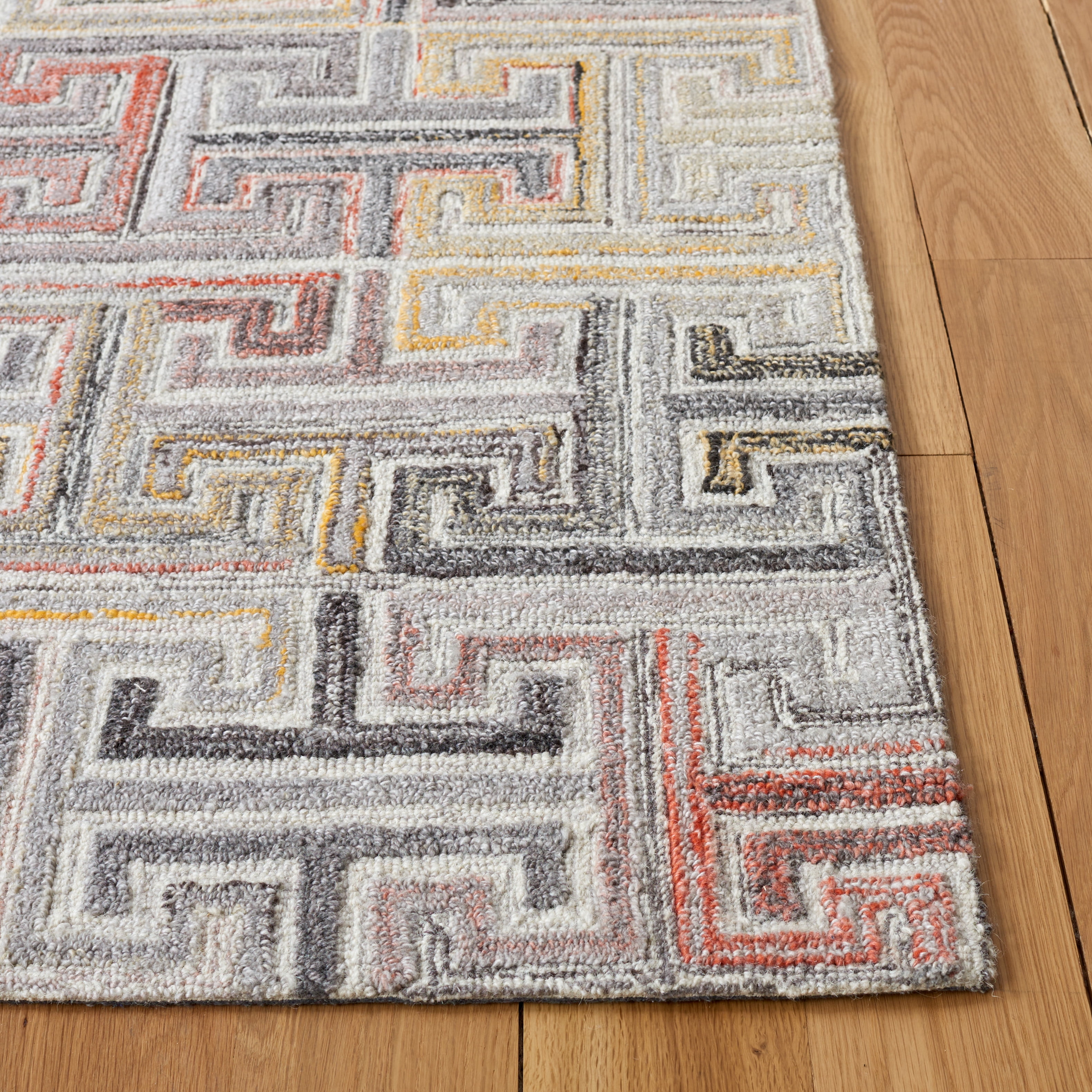 SAFAVIEH Metro Jules Geometric Area Rug, Grey/Rust, 5' x 8'
