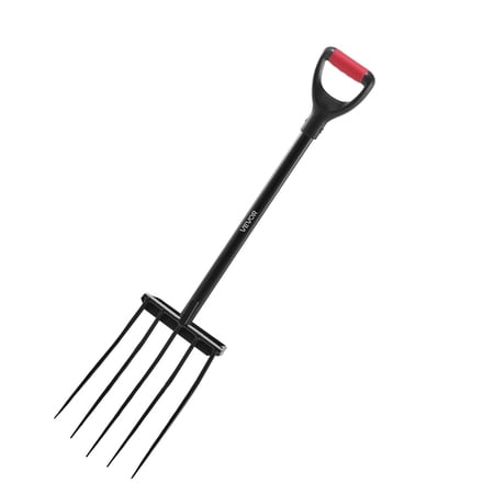 41 Inch 5-Tine Garden Fork Durable Metal Handle Pitchfork with Y-Grip for Heavy Duty Digging
