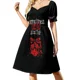 thumbnail image 2 of Vestido elegante de verano para mujer con mangas cortas y diseño de caballo mágico, 2 of 7