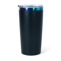 20oz Tumbler rainbow plated Stainless Steel Vacuum Insulated Mug Double Wall Coffee Cups Powder Coated black for Laser Engrave