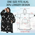 thumbnail image 4 of Oversized Wearable Blanket Hoodie,Black White Halloween Hand Tarot Bat Pattern Sherpa Blanket Hoodie with Super Pockets,Super Warm Fuzzy Pullover for Women & Men, 4 of 6