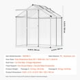 thumbnail image 4 of KFFKFF Polycarbonate Greenhouse, 6 x 4 Ft, Exterior Greenhouse with Modifiable Airflow Windows, Gazebo Designed Greenhouse with Gliding Entrance, Aluminum Spacious Stroll-in Greenhouse Kit, 4 of 9