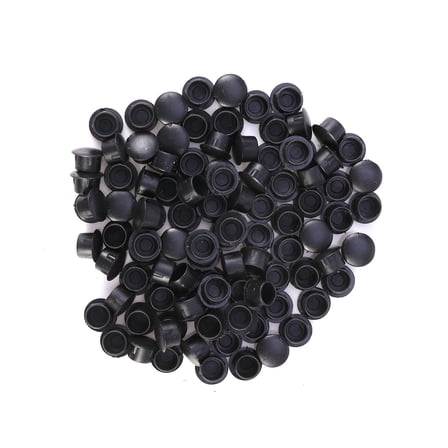 Raindrops Cabinet Hardware Screw Cover Caps Plastic Black 100Pcs for Protect Furniture