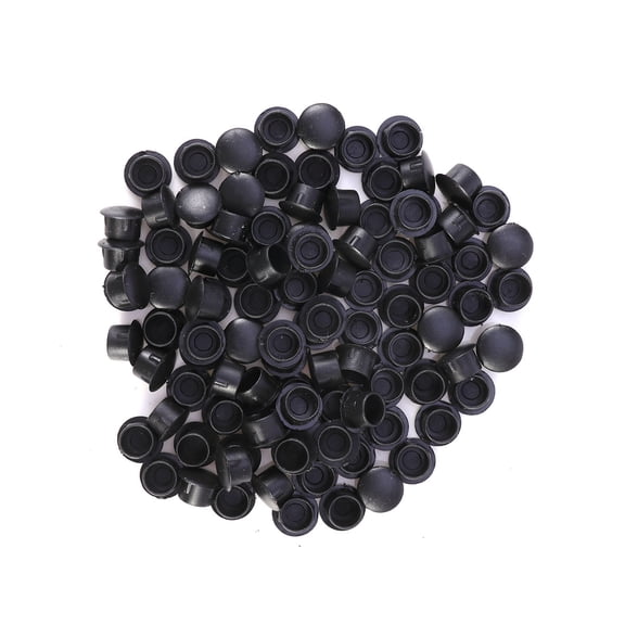 Raindrops Cabinet Hardware Screw Cover Caps Plastic Black 100Pcs for Protect Furniture